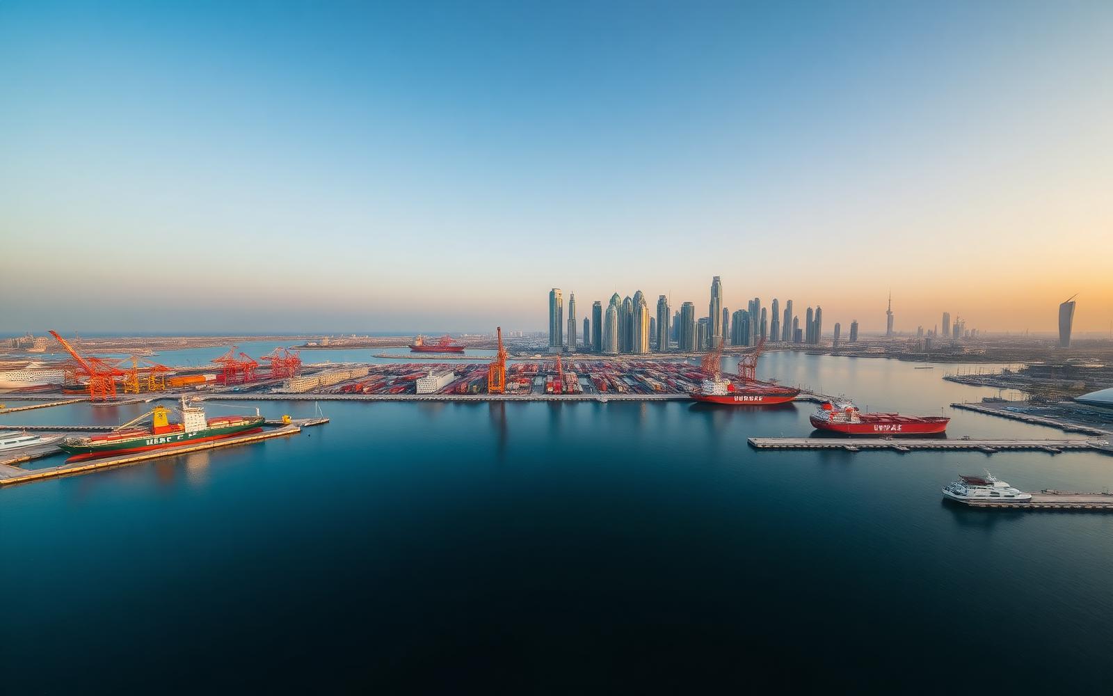 Dubai port skyline